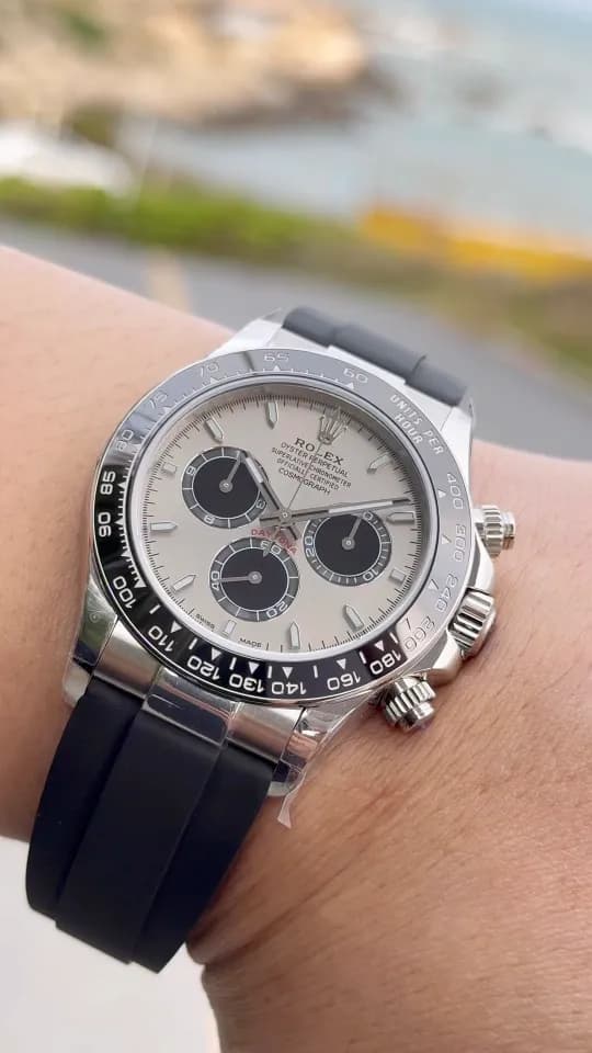 Rolex Daytona 40mm 904L Steel Weighted (White Dial) - View 1