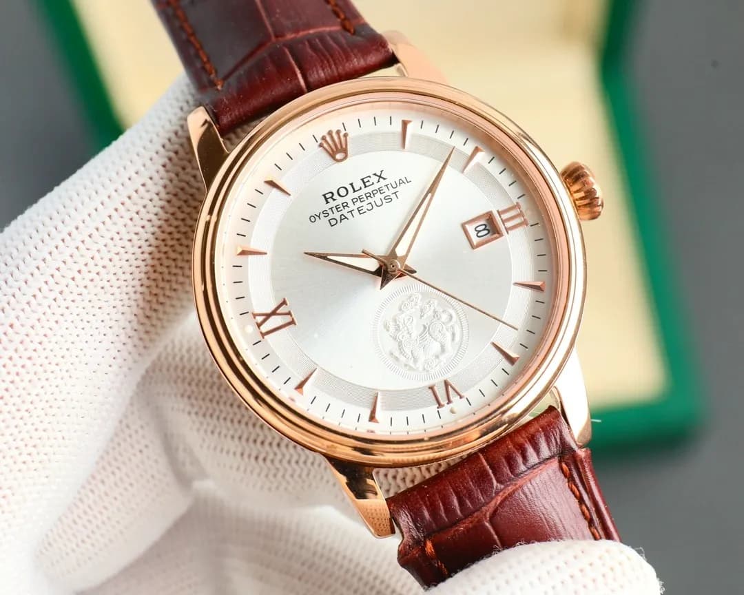 Rolex "Wealth-Attracting Pixiu" 40mm 316L Steel (Gold - Leather Strap) - View 2