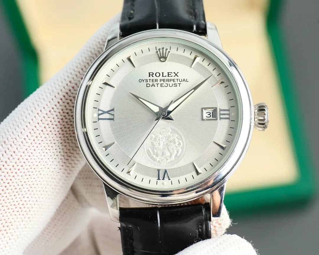 Rolex "Wealth-Attracting Pixiu" 40mm 316L Steel (Gold - Leather Strap) - View 3
