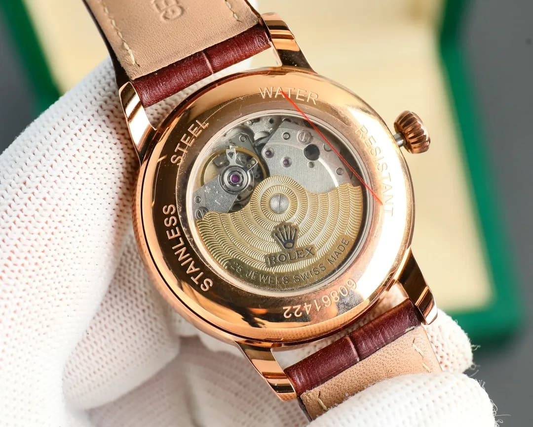 Rolex "Wealth-Attracting Pixiu" 40mm 316L Steel (Gold - Leather Strap) - View 4