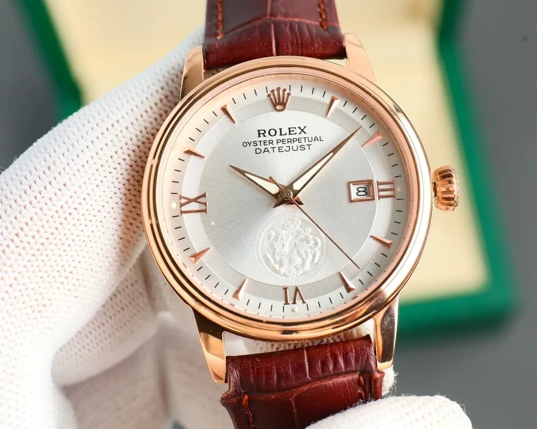 Rolex "Wealth-Attracting Pixiu" 40mm 316L Steel (Gold - Leather Strap) - View 5