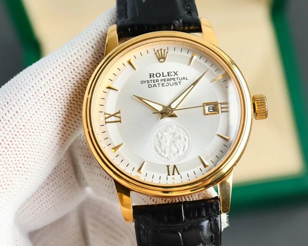 Rolex "Wealth-Attracting Pixiu" 40mm 316L Steel (White - Leather Strap) - View 4
