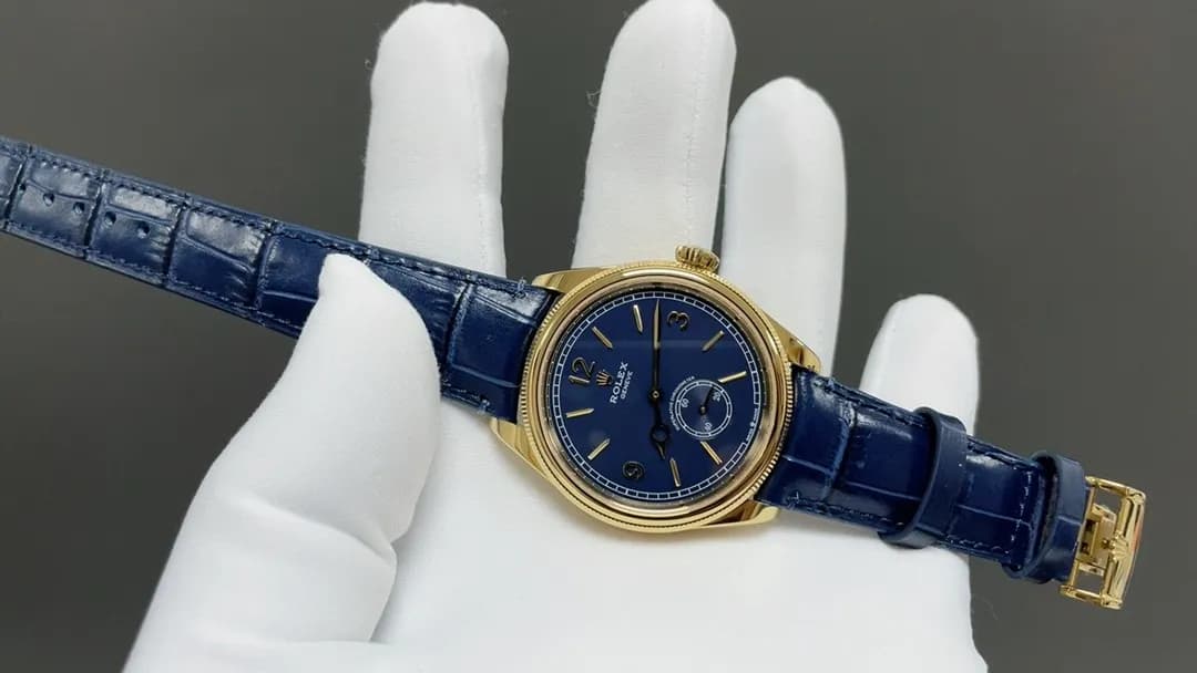 Rolex Perpetual 1908 39mm Weighted 90G (Gold - Black Dial) - View 1