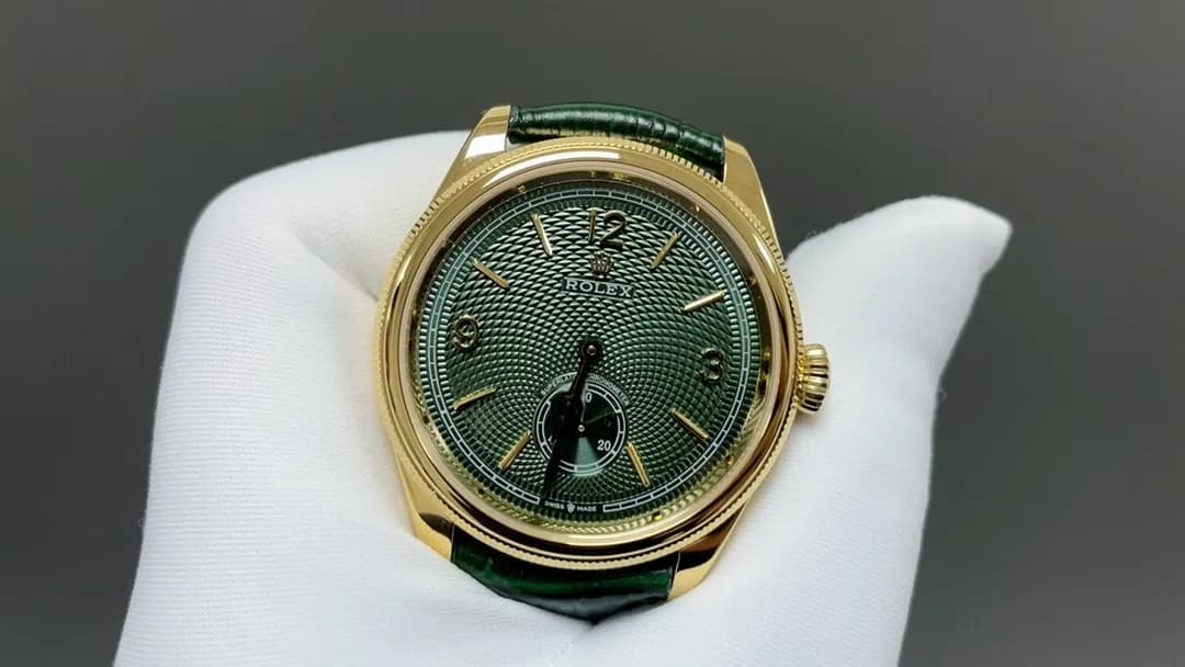 Rolex Perpetual 1908 39mm Weighted 90G (Gold - Black Dial) - View 7