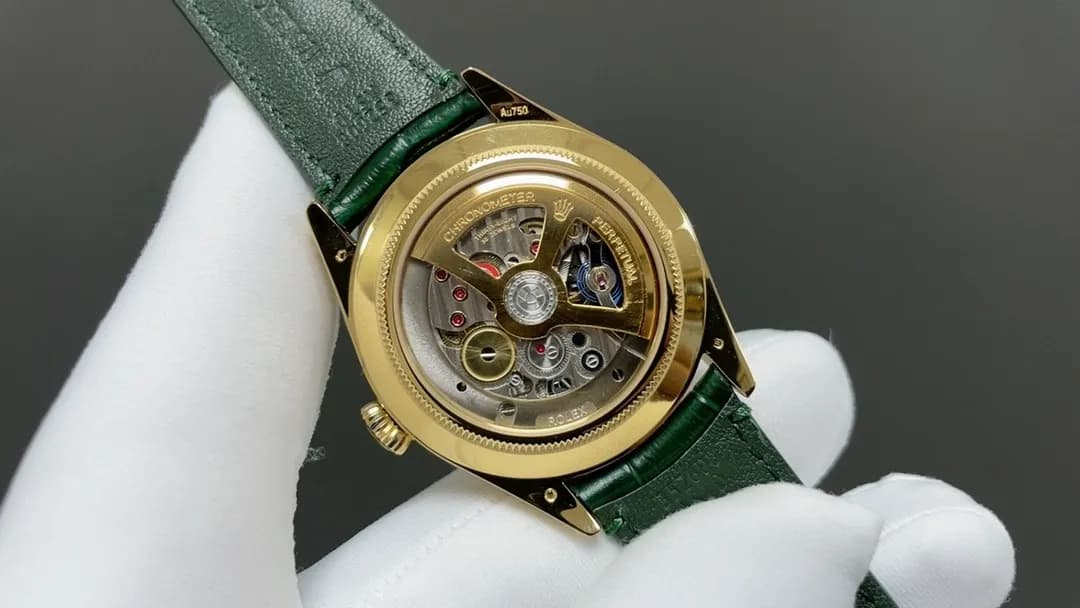 Rolex Perpetual 1908 39mm Weighted 90G (Gold - Black Dial) - View 8