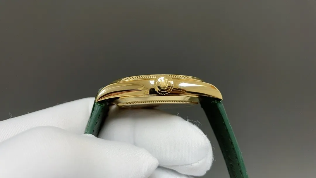 Rolex Perpetual 1908 39mm Weighted 90G (Gold - Black Dial) - View 9