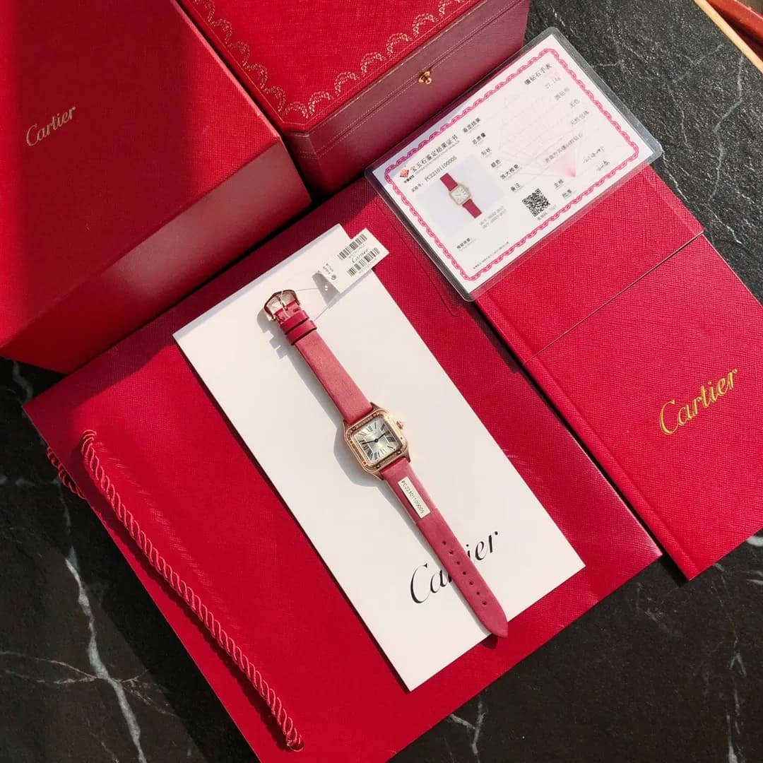 Cartier Santos Dumont Ultra-Thin (Rose Gold & Genuine Diamonds) - View 2