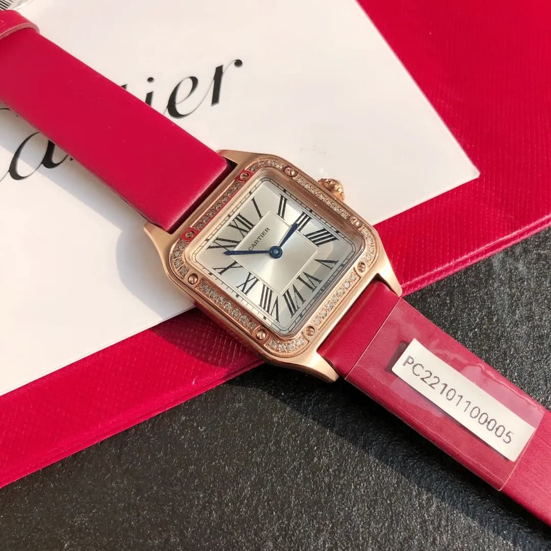 Cartier Santos Dumont Ultra-Thin (Rose Gold & Genuine Diamonds) - View 3