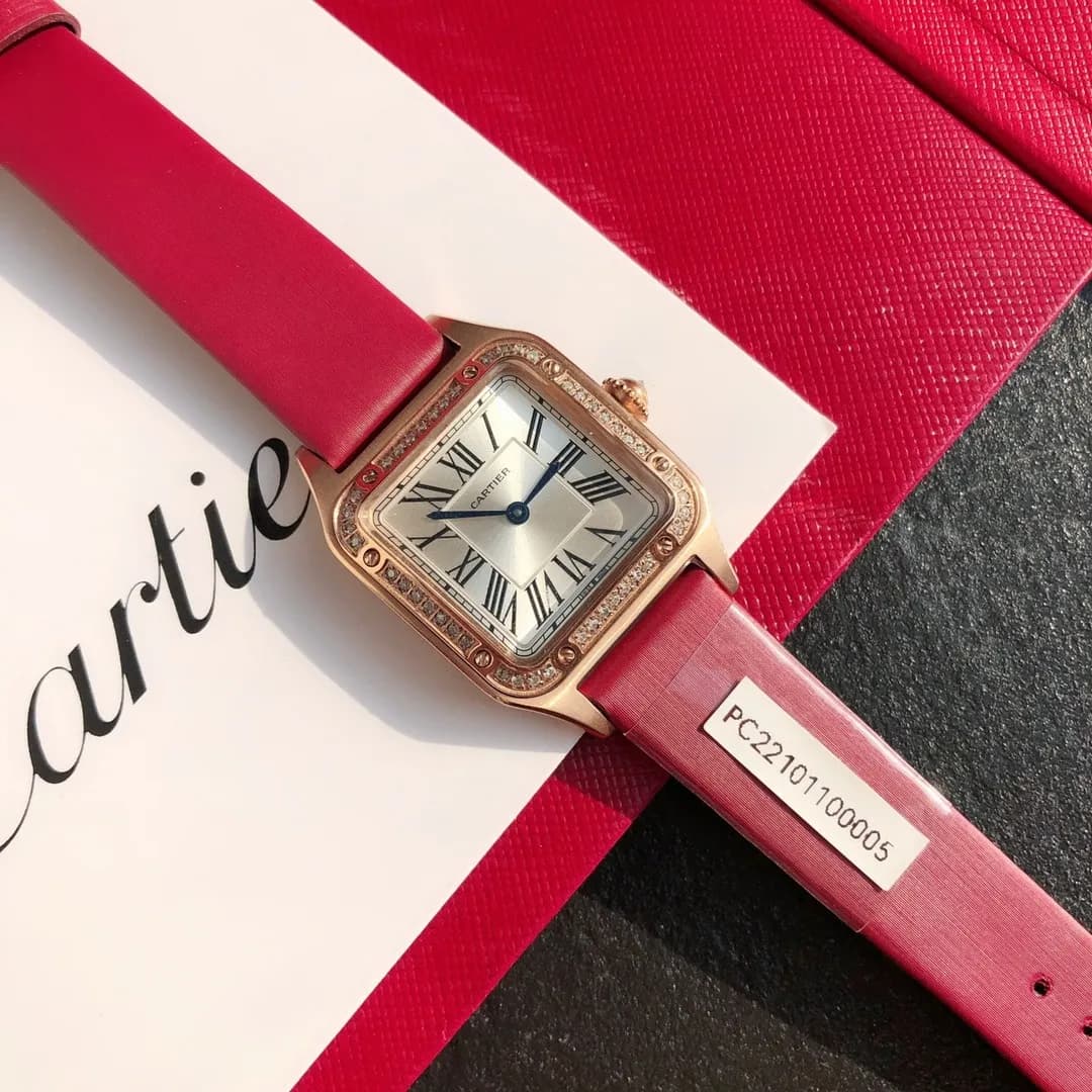 Cartier Santos Dumont Ultra-Thin (Rose Gold & Genuine Diamonds) - View 4