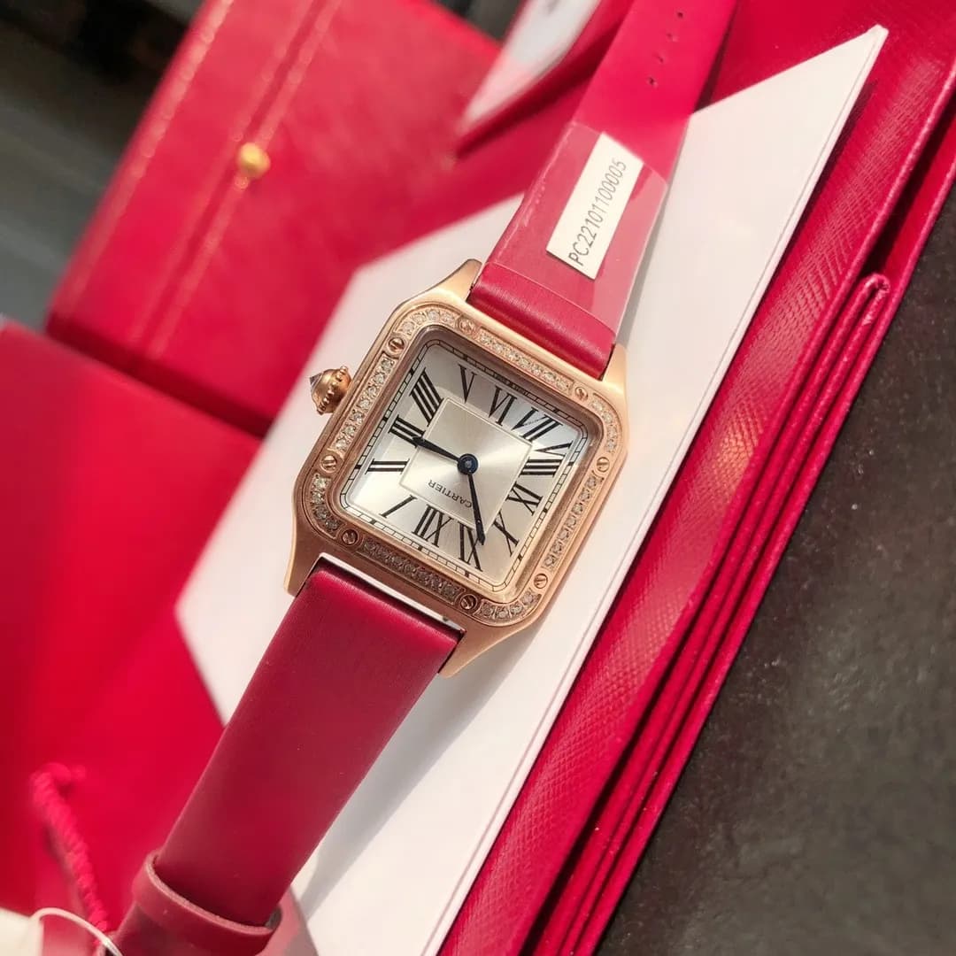 Cartier Santos Dumont Ultra-Thin (Rose Gold & Genuine Diamonds) - View 5