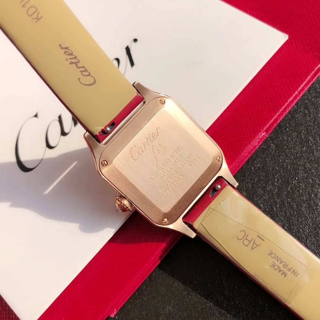Cartier Santos Dumont Ultra-Thin (Rose Gold & Genuine Diamonds) - View 7