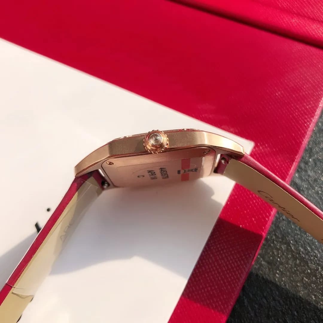 Cartier Santos Dumont Ultra-Thin (Rose Gold & Genuine Diamonds) - View 8